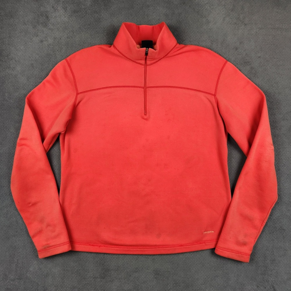 Vintage Patagonia Capilene EW Stretch Zip T Womens Medium Orange Base Layer